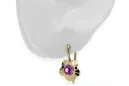 Amethyst 14 Karat Gelbgold Ohrringe Vintage Stil vec028y